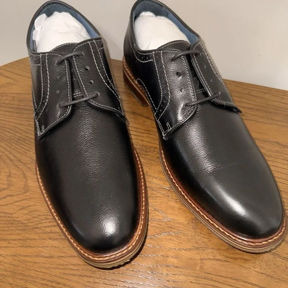 Johnston & Murphy XC Flex Black Leather Derby Lace-Up Dress Shoes 11 M 20-3401